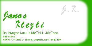 janos klezli business card